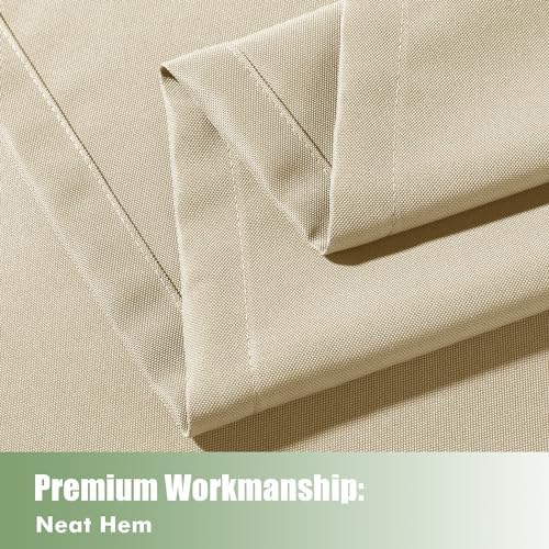 Extra Wide Outdoor Curtains for Patio Waterproof 6 Pcs 110x95 Inch Cream - Image 5