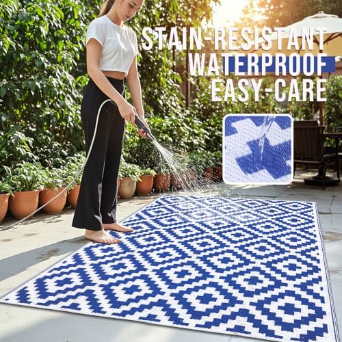 OLANLY Outdoor Rug 5x8 ft Waterproof Reversible Mat - Image 3