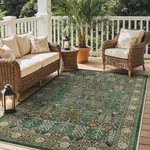 GENIMO 8x10 Outdoor Rug, Washable Quick Dry by GENIMO
