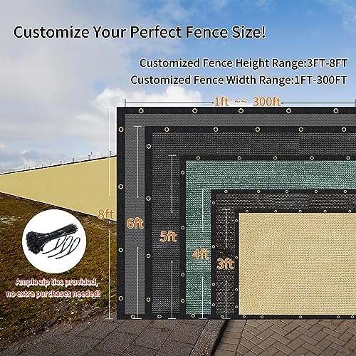 KANAGAWA 5ft x22ft Balcony Privacy Screen Fence, 90% Blockage Heavy Duty 175 - Image 2