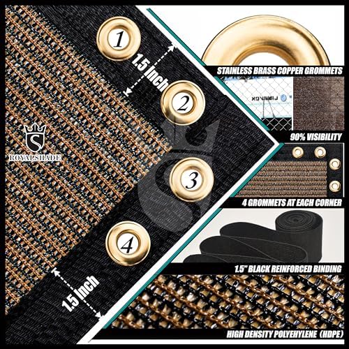 Royal Shade 8' x 48' Brown Fence Privacy Screen, 90% Blockage Windscreen - Image 5