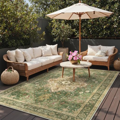 GENIMO 5x8 Outdoor Rug, Washable - Image 4
