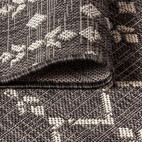 JONATHAN Y Moroccan Geometric Indoor Outdoor Runner Rug 2X8 Black/Gray - Image 5