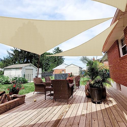 Patio Paradise 19' x 19' x 19' Sun Shade Sail Triangle Canopy Shade Cloth by Patio