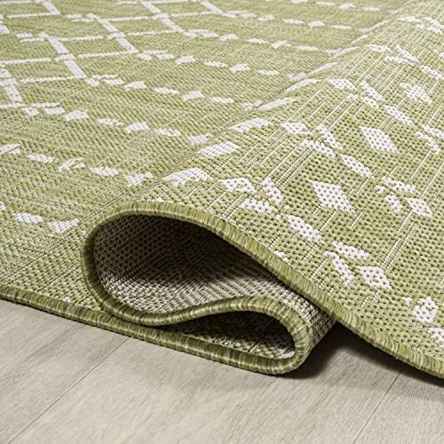 JONATHAN Y Moroccan Geometric Indoor Outdoor Round Area Rug 5 Ft Light - Image 5