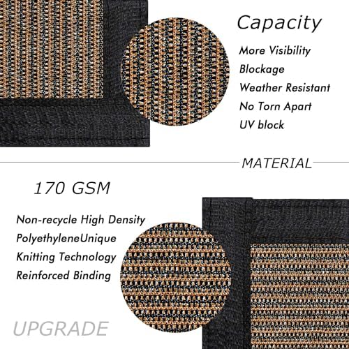 UPGRADE Privacy Fence Screen 3'x4' Brown Outdoor 90% Visibility Blockage 170 - Image 2