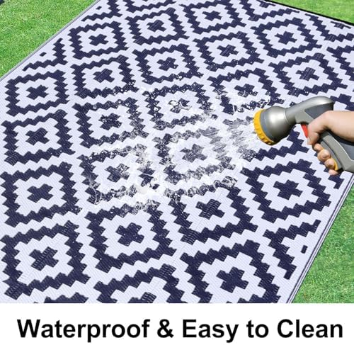 Smiry Outdoor Rug 5x8 ft Waterproof Reversible Boho Mat - Image 2