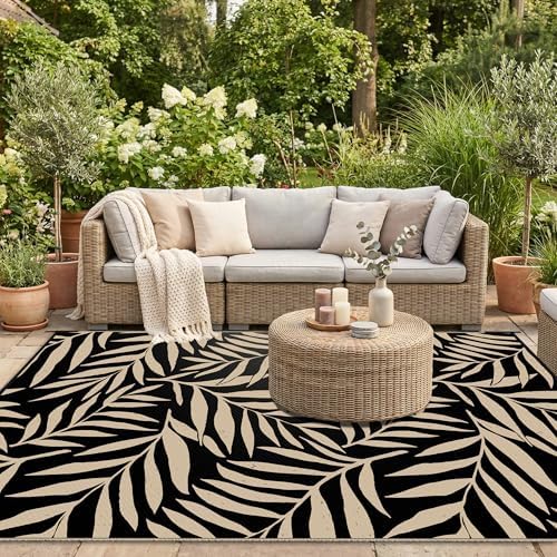 Smiry Outdoor Rug 8x10 ft Waterproof Reversible Leaf Mat - Image 5