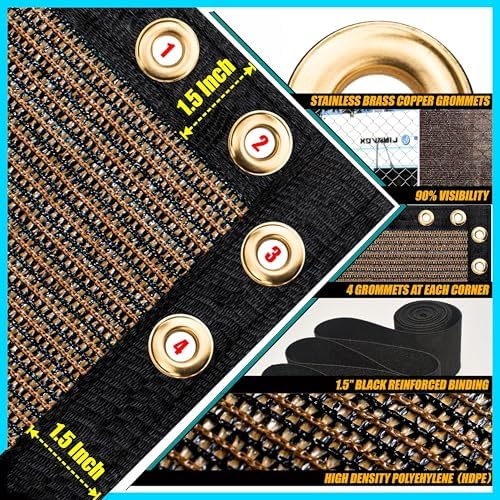 8' x 12' Brown Fence Privacy Screen, 90% Blockage Fabric Windscreen Cover - Image 5