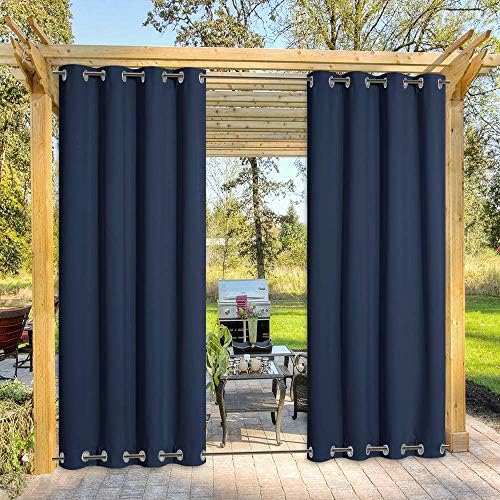 NICETOWN Outdoor Curtain for Patio Waterproof Extra Long 120", Windproof by NICETOWN