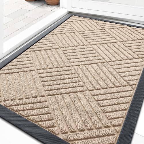 OLANLY Front Door Mat Outside Entrance 33x21, Waterproof Heavy-Duty Doormat by OLANLY