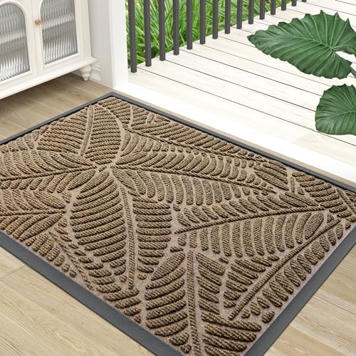 Colorxy Waterproof Front Doormat, Sturdy Natural Rubber Door Mat by Colorxy