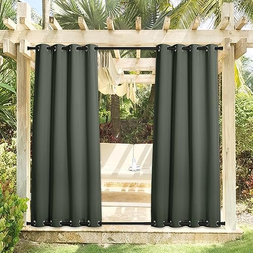 NICETOWN 2 Panels Long Outdoor Curtains Waterproof 108 inch Length - Image 2