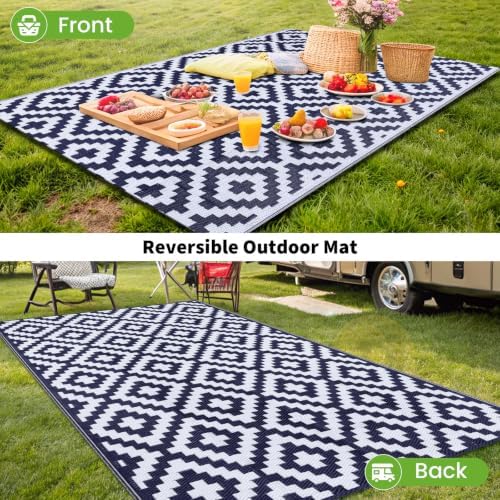 Smiry Outdoor Rug 9x18 ft Waterproof Reversible Boho Mat - Image 6