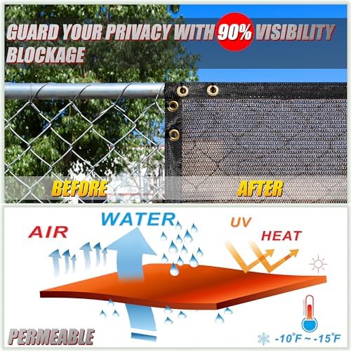 Colour Tree 6' x 57' Brown Fence Privacy Screen, 90% Blockage Windscreen - Image 5