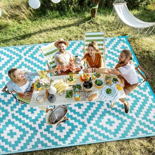 Kalafun Outdoor Patio Plastic Straw Rug, 6x9 ft - Image 2
