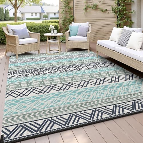 MontVoo Outdoor Rug Carpet Waterproof-Patio Rug Mat 5x8 Reversible RV Outdoor by MontVoo
