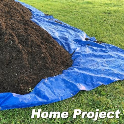 Tarps Waterproof 10x12 Feet, 4 Pack Heavy Duty Blue Tarp Cover 8 Mil Thick - Image 4