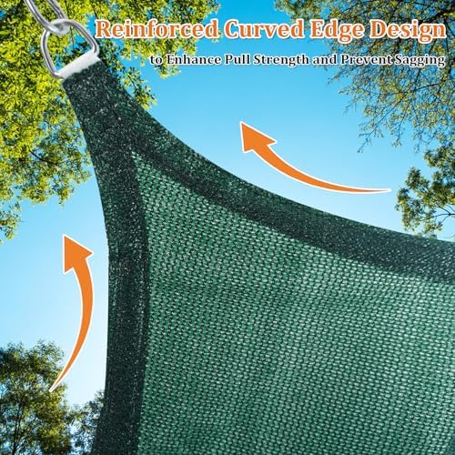 Shade&Beyond 17'X18'X24.8' Sun Shade Sail Dark Green Triangle - Image 5