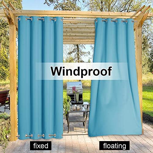 NICETOWN 2 Panels Weighted Outdoor Curtains 84 inch Long, Stainless Grommet Top - Image 4