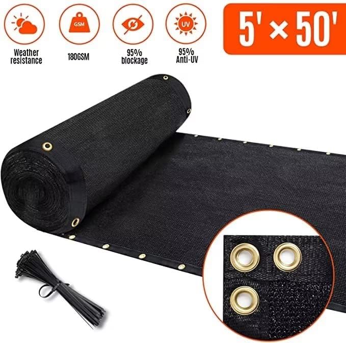 180GSM 5ft x 50ft Fence Privacy Screen Heavy Duty Fence Cover Garden Wall - Image 2