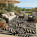 Smiry Outdoor Rug 6x9 ft Waterproof Reversible Leaf Mat by Smiry