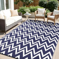 OLANLY Outdoor Rug 6x9 ft Waterproof Reversible Chevron Mat by OLANLY