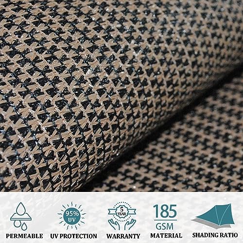 Shade&Beyond 25'X25' Sun Shade Sail Mocha Rectangle - Image 3