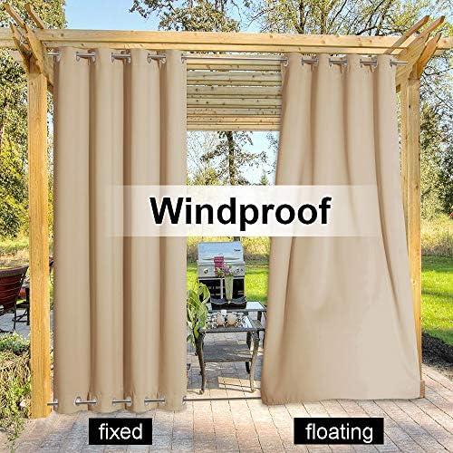 NICETOWN Outdoor Curtain for Patio Waterproof, Rustproof Grommet Top and Bottom - Image 4