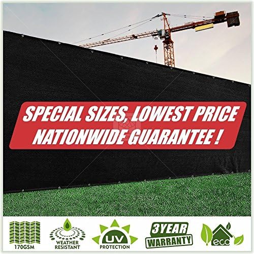 ColourTree Customized Size 6' x 41' Black Fence Screen Privacy Screen by ColourTree
