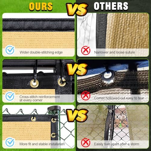 Privacy Fence Screen, with Gloves, 6X50FT Heavy Duty 220GSM 98% Blockage - Image 3