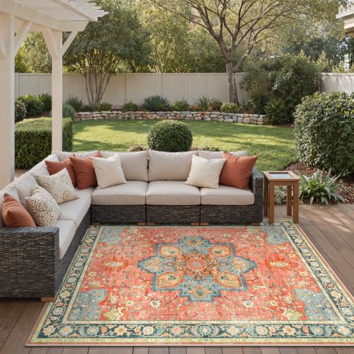 GENIMO 8x10 Outdoor Rug, Washable Quick Dry - Image 6