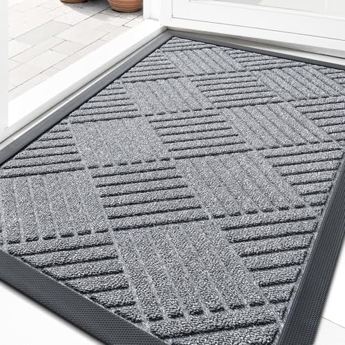 OLANLY Front Door Mat Outside Entrance, Waterproof Heavy-Duty Doormat by OLANLY