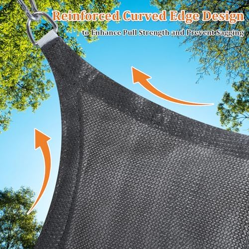 Shade&Beyond 9'X10'X13.5' Sun Shade Sail Dark Grey Triangle - Image 5