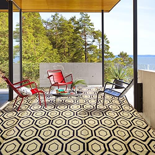 10x14 Outdoor Rug, Plastic Woven Patio Mat, Waterproof RV Camping Rug - Image 7