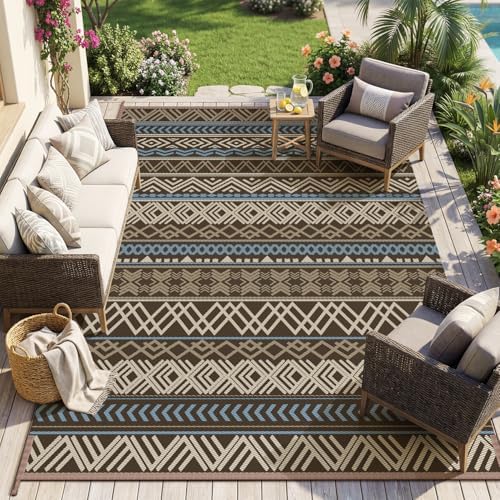 MontVoo Outdoor Rug Carpet Waterproof-Patio Rug Mat 8x10 Reversible RV Outdoor by MontVoo