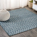 JONATHAN Y Moroccan Geometric Indoor Outdoor Square Area Rug 9X9 Teal/Gray by JONATHANY