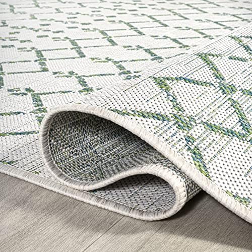 JONATHAN Y Moroccan Geometric Indoor Outdoor Area Rug 4X6 Green/Ivory, Ourika - Image 5
