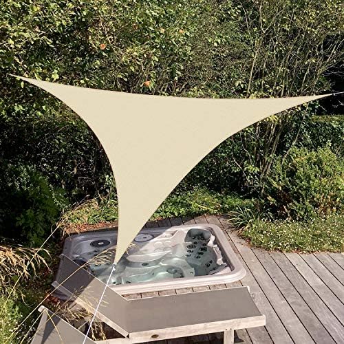 Patio Paradise 9' x 9' x 9' Sun Shade Sail Triangle Canopy Shade Cloth Fabric - Image 6