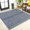JONATHAN Y Moroccan Geometric Indoor Outdoor Square Area Rug 8X8 Navy/Beige by JONATHANY