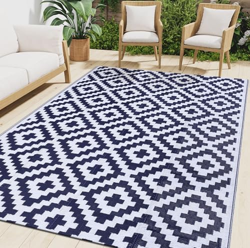 Smiry Outdoor Rug 6x9 ft Waterproof Reversible Boho Mat by Smiry