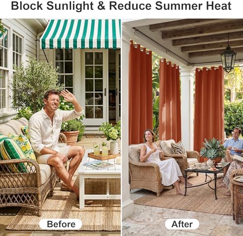 RYB HOME 2 Panels Outdoor Curtains - Image 4