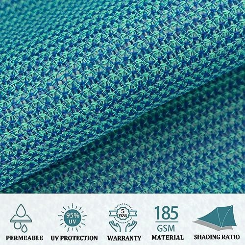 Shade&Beyond 16'X30' Sun Shade Sail Mixed Turquoise Rectangle - Image 3