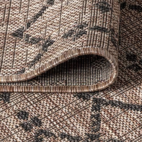 JONATHAN Y Moroccan Geometric Indoor Outdoor Runner Rug 2X14 Natural/Black - Image 5