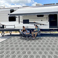 fifame 9x18 Outdoor Rug, Plastic Woven Patio Mat, Waterproof RV Camping Rug by fifame