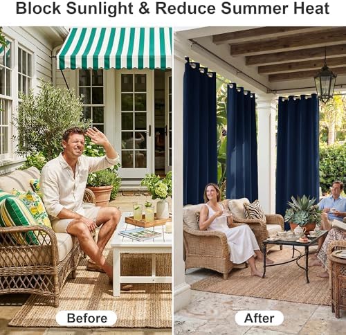RYB HOME 2 Panels Outdoor Curtains - Image 4