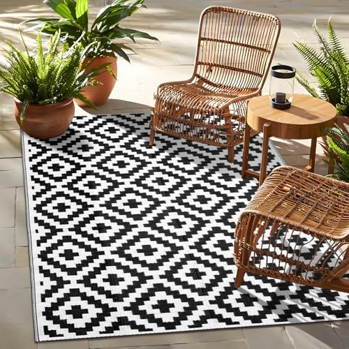 OLANLY Outdoor Rug 4x6 ft Waterproof Reversible Mat by OLANLY