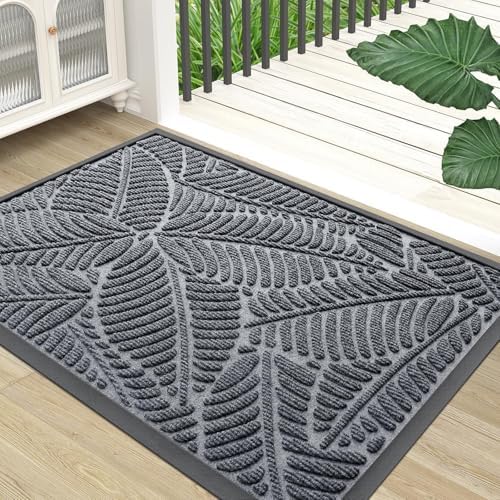 Colorxy Waterproof Front Doormat, Sturdy Natural Rubber Door Mat by Colorxy