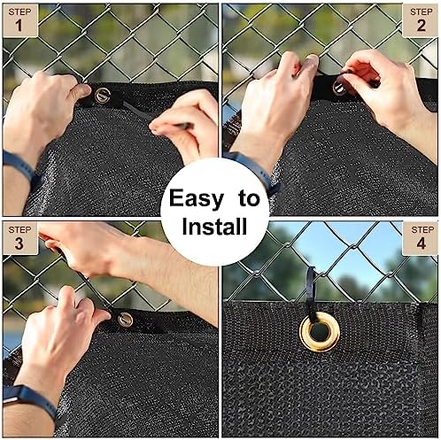 UPGRADE Privacy Fence Screen 4'x42' Dark Grey Outdoor 90% Visibility Blockage - Image 5