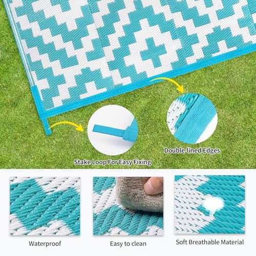 Kalafun Outdoor Patio Plastic Straw Rug, 6x9 ft - Image 6